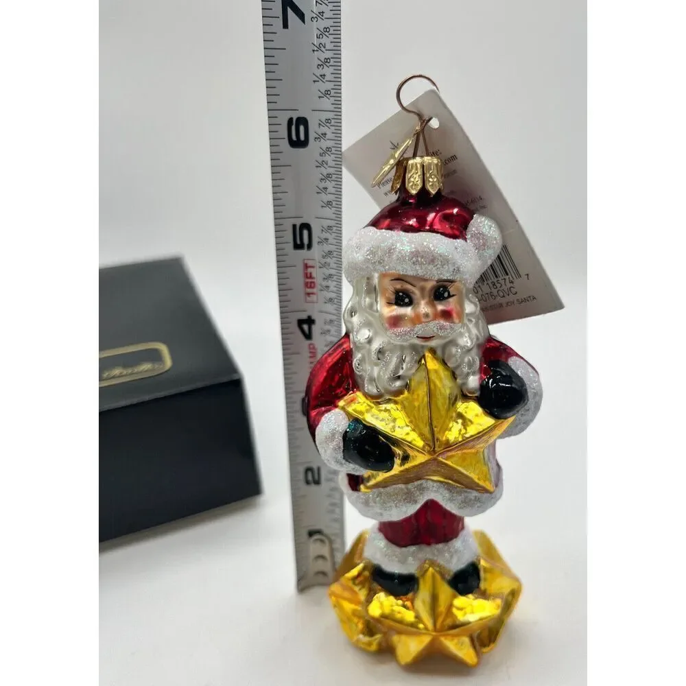 Christopher Radko CHRISTMAS JOY Christmas Ornament 00-076-QVC SANTA‎ GOLD STAR